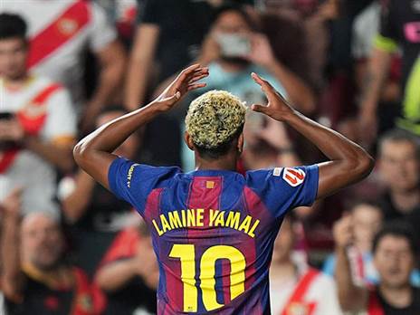 לאמין ימאל. תורם לא רק שערים (Angel Martinez/Getty Images)