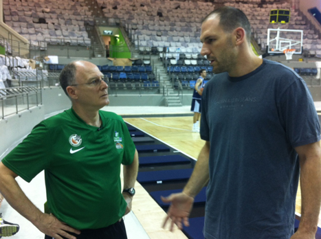 ציפיות גבוהות. גרינברג וקוז'יקרו (צילום: מכבי חיפה סל)