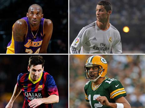 מי מרוויח הכי הרבה? רונאלדו, בראיינט, רוג'רס ומסי (gettyimages)