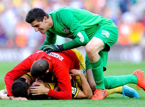 חגיגות מרגשות של שחקני אתלטיקו (gettyimages)