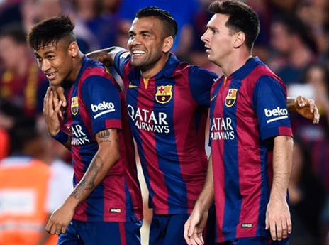 יוצאים לדרך חדשה. דני אלבס, ניימאר ומסי (gettyimages)