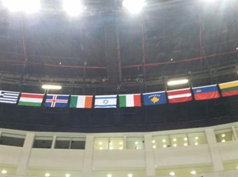 דגל ישראל באולם בבאקו (שירי אלג'ם)