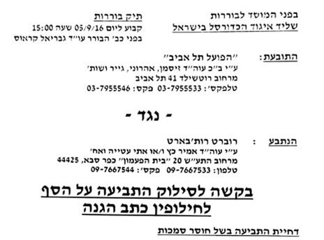 כתב התביעה של הפועל ת"א