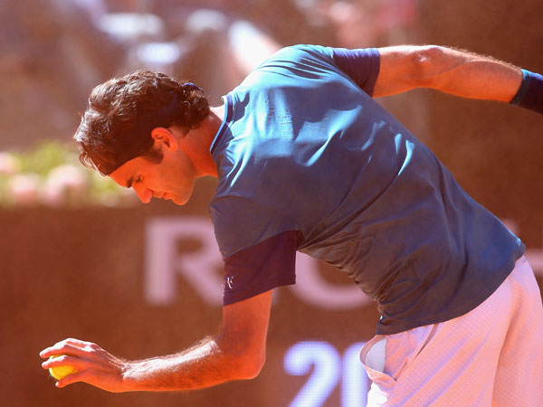 מראה נדיר. פדרר על החימר (Getty)