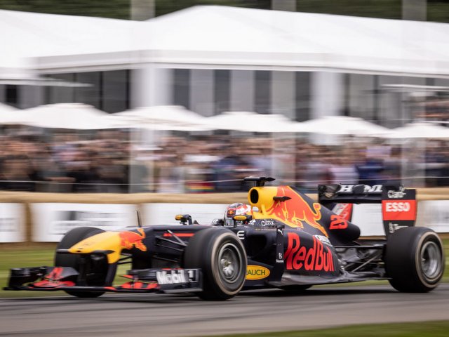 מכונית ה-F1 של רדבול במסגרת פסטיבל המהירות בגודווד (צילום: Getty)