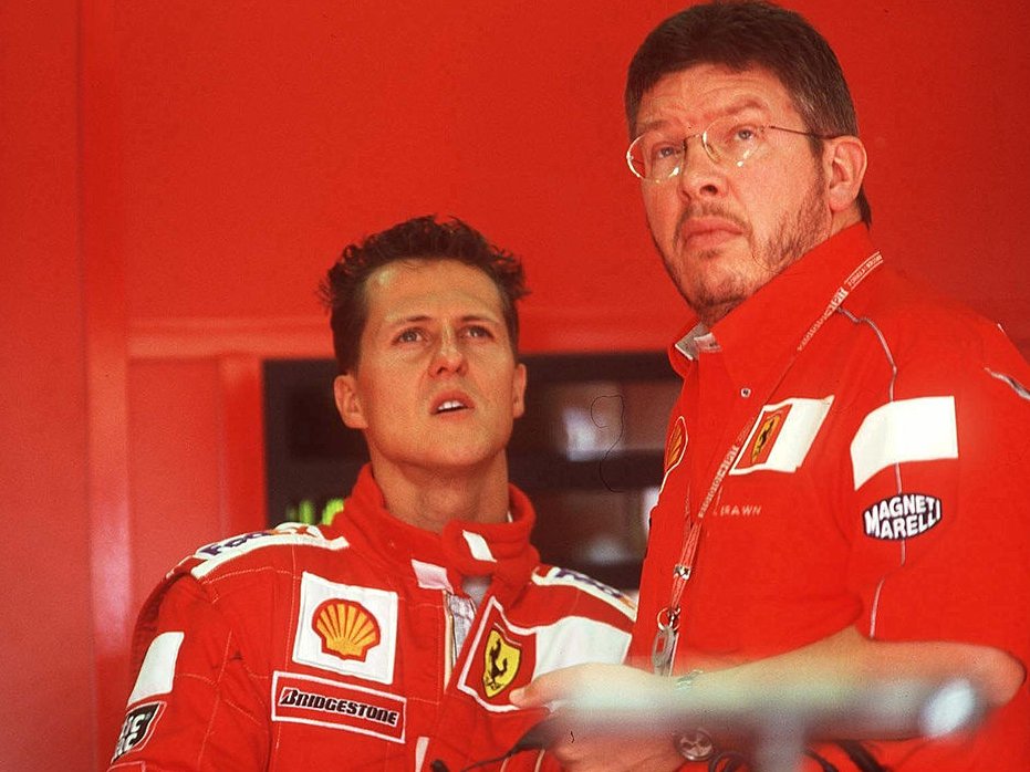 רוס ברואון ומיכאל שומאכר (צילום: Getty)