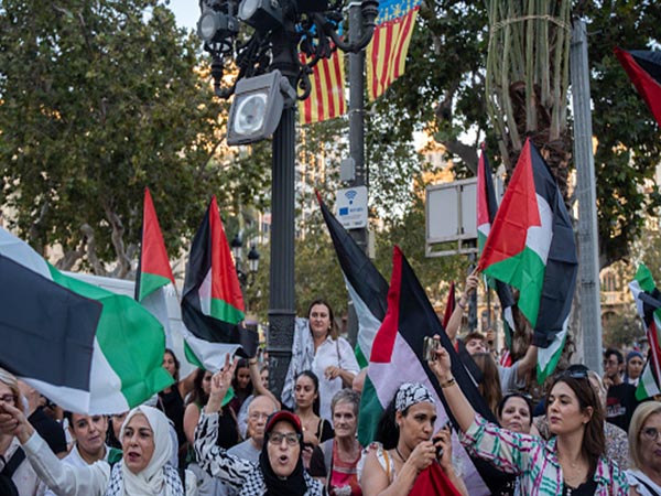 הפגנה פרו פלסטינית ברחובות ולנסיה (getty)