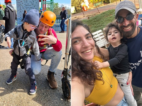 דורון טובה עם הוריה ושחף עם אביה | צילום: פרטי