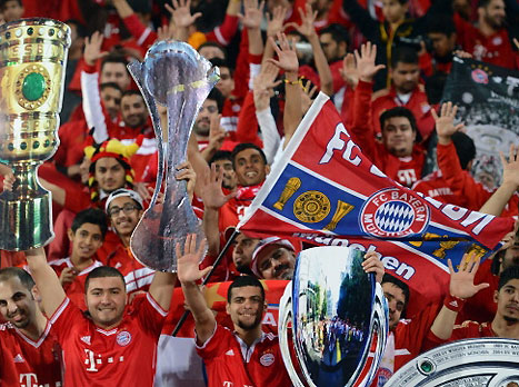 אוהדי באיירן מינכן. תצוגה עידוד למופת (gettyimages)