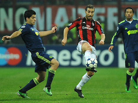 פעם סוארס שיחק בצ'מפיונס, אבל באייאקס (gettyimages)