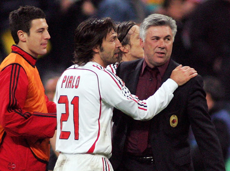 רגעים יפים יחד. פירלו ואנצ'לוטי (gettyimages)