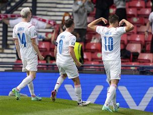 החלוץ הצ'כי רשם את שערו השלישי ביורו (GETTY)