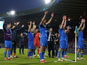 ולהעפלה היסטורית לרבע הגמר (GETTY)