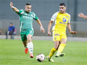 מכבי חיפה היתה עדיפה במחצית הראשונה (צילום: אלן שיבר)