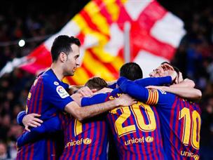 אבל הסוף היה כל כולו של בארסה שממשיכה לחצי הגמר אחרי הצגה (David Ramos, Getty)