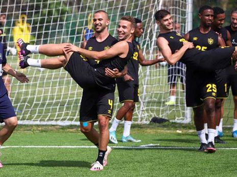 אווירה טובה באימון (צילום: בית"ר ירושלים)