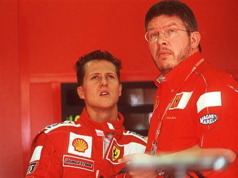 רוס ברואון ומיכאל שומאכר (צילום: Getty)