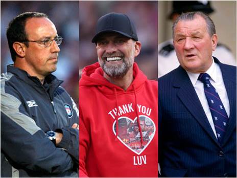 מהגדולים בתולדות המועדון. קלופ, פייזלי ובניטז (GETTY)