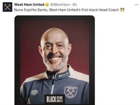 (צילום מסך מתוך עמוד ה-X הרשמי של ווסטהאם)