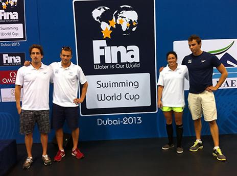 חברי הנבחרת בדובאי. (איגוד השחייה)