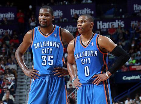 בא להם בקלות. ווסטברוק ודוראנט (gettyimages)