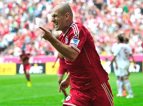 אחד מבין ארבעה נציגים של באיירן. רובן (GETTYIMAGES)