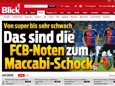 ב"בלינק" כתבו: "ממצוינים לחלשים מאוד: השער של מכבי הכניס את באזל לשוק"