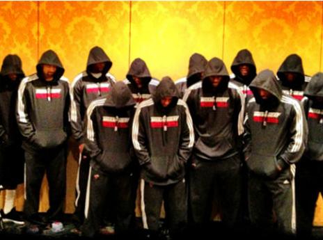 שחקני מיאמי במחווה לטרייבון מרטין (getty)