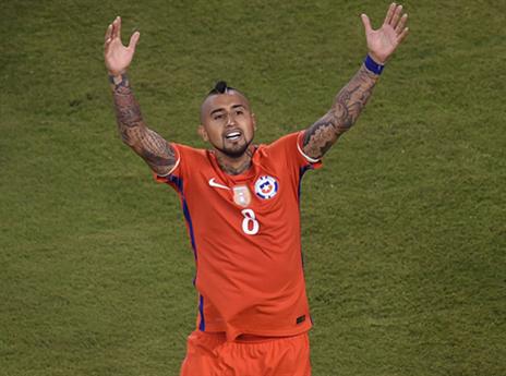 וידאל חוגג. אלוף דרום אמריקה (getty)