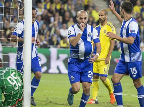 גם פורטו חגגה על מכבי תל אביב (Getty)