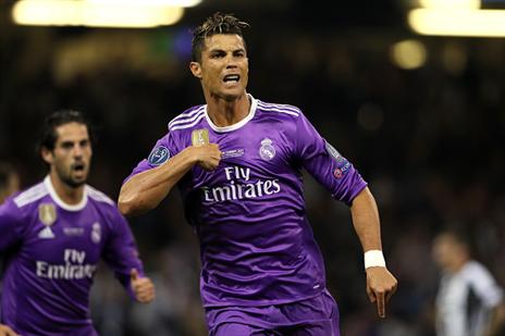 בניסיון הראשון שלה, בדקה ה-20, ריאל עלתה ל-0:1 משער של רונאלדו (getty)