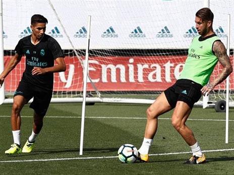 חכימי וראמוס באימון. בכורה למרוקני? (getty)