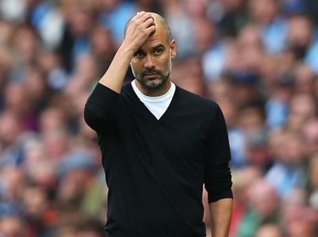 גוארדיולה. סובל מחוסר מזל (Getty)