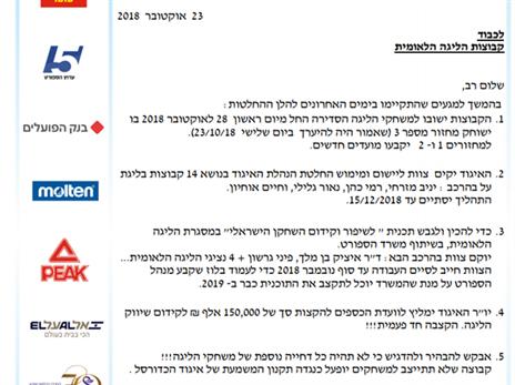 המכתב ששלח איגוד הכדורסל (צילום מסך)
