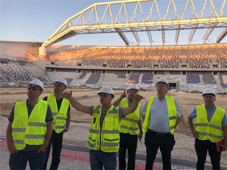 דודי גיל וארז כלפון בביקור בבלומפילד (ההתאחדות לכדורגל)