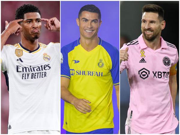 ליאו מסי, כריסטיאנו רונאלדו וג`וד בלינגהאם. כולם מקפיצים את הממוצע (GETTY)