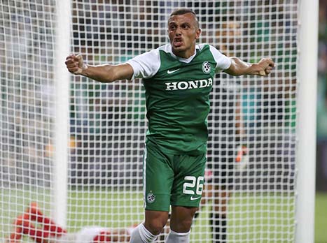 בסיבוב הקודם הוא חגג על הפועל. מוגרבי (צילום: אלן שיבר)