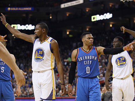 אין הרבה אהבה ביניהם. ווסטברוק ודוראנט (getty)