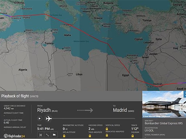 (צילום מסך: Flightradar24)