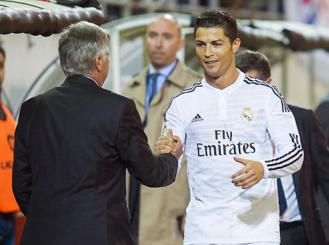 רונאלדו ואנצ'לוטי. השיאים לא חשובים? (gettyimages)