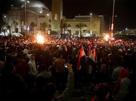 חגיגות במצרים אחרי ההעפלה לגמר (Getty)