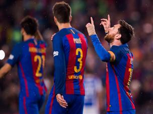 שני שערים חסרים למסי כדי להגיע ל-500 (getty)