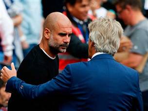 גווארדיולה ופלגריני. שני מאמנים מוערכים, אבל רק אחד סיים עם ניצחון 0:5 (getty)