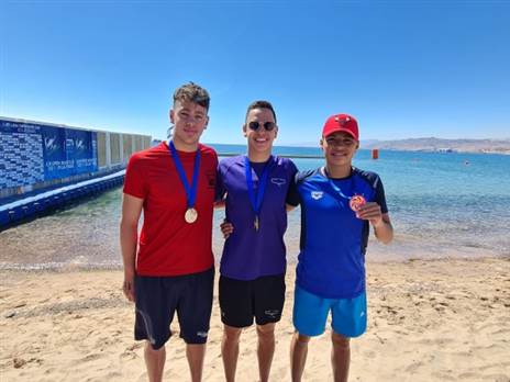 שלושת המקומות הראשונים בין הישראלים (קרדיט תמונה: לידור גולדברג, איגוד השחייה)