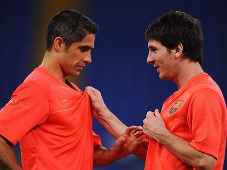 מסי עם סילביניו. החיבוק האחרון (Getty)