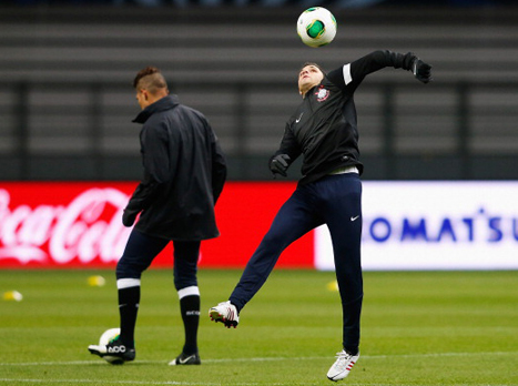 אימון קורינתיאנס. הכדור הירוק זו לא בעיה? (GETTYIMAGES)