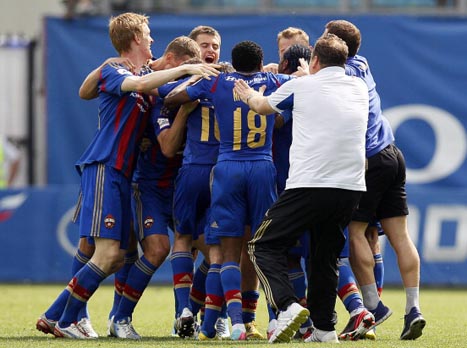 אלופים, ובזכות. שחקני צסק"א חוגגים