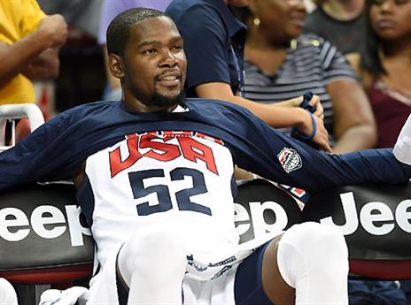 תשוש. קווין דוראנט נשאר בבית (gettyimages)