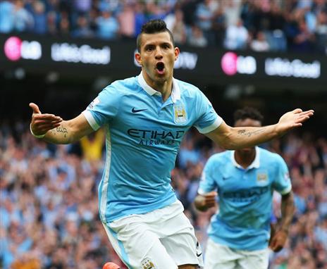 אגוארו. ידע לנצל את המצב היחיד במחצית הראשונה (Getty)