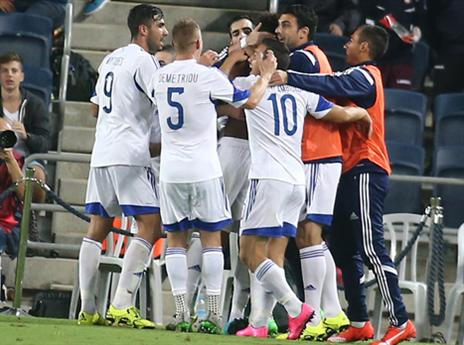 שחקני קפריסין. יתעלו גם מול בוסניה? (אלן שיבר)